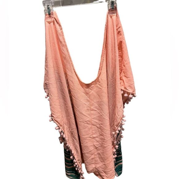 Xhilaration peach and green sheer beach cover up size medium - Picture 1 of 5